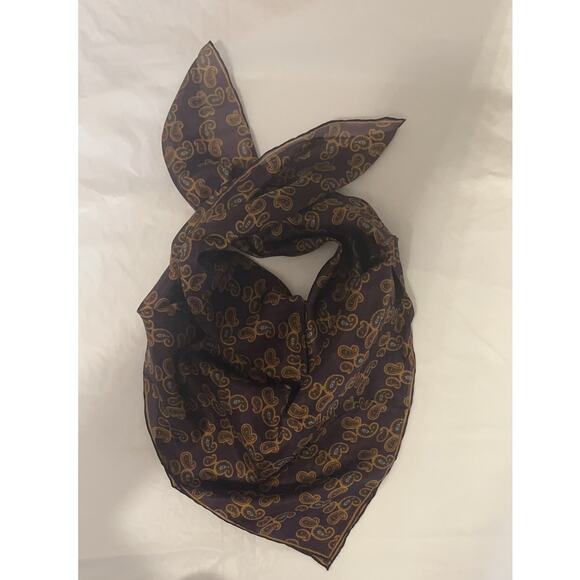 ROBERT TALBOTT Fine Silk Scarf Printed in Italy  - Purple - Semi Sheer - Picture 5 of 9